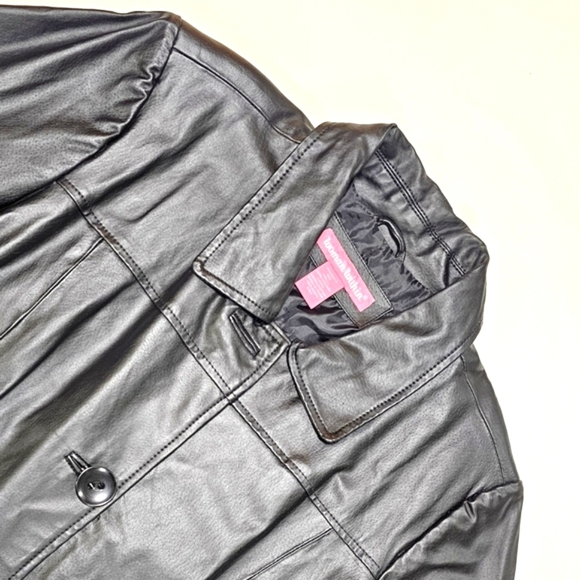 Woman Within Black Leather Coat | Size 18W - Picture 1 of 5